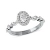 Thumbnail Image 0 of 0.90 CT. T.W. Oval Diamond Frame Multi-Shape Alternating Shank Engagement Ring in 10K White Gold