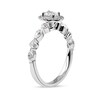 Thumbnail Image 1 of 0.90 CT. T.W. Oval Diamond Frame Multi-Shape Alternating Shank Engagement Ring in 10K White Gold