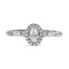 Thumbnail Image 2 of 0.90 CT. T.W. Oval Diamond Frame Multi-Shape Alternating Shank Engagement Ring in 10K White Gold