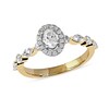 Thumbnail Image 0 of 0.90 CT. T.W. Oval Diamond Frame Multi-Shape Alternating Shank Engagement Ring in 10K Gold