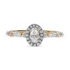 Thumbnail Image 2 of 0.90 CT. T.W. Oval Diamond Frame Multi-Shape Alternating Shank Engagement Ring in 10K Gold
