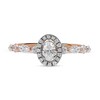 Thumbnail Image 2 of 0.90 CT. T.W. Oval Diamond Frame Multi-Shape Alternating Shank Engagement Ring in 10K Rose Gold