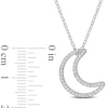Thumbnail Image 3 of 0.20 CT. T.W. Diamond Crescent Moon Outline Pendant in Sterling Silver