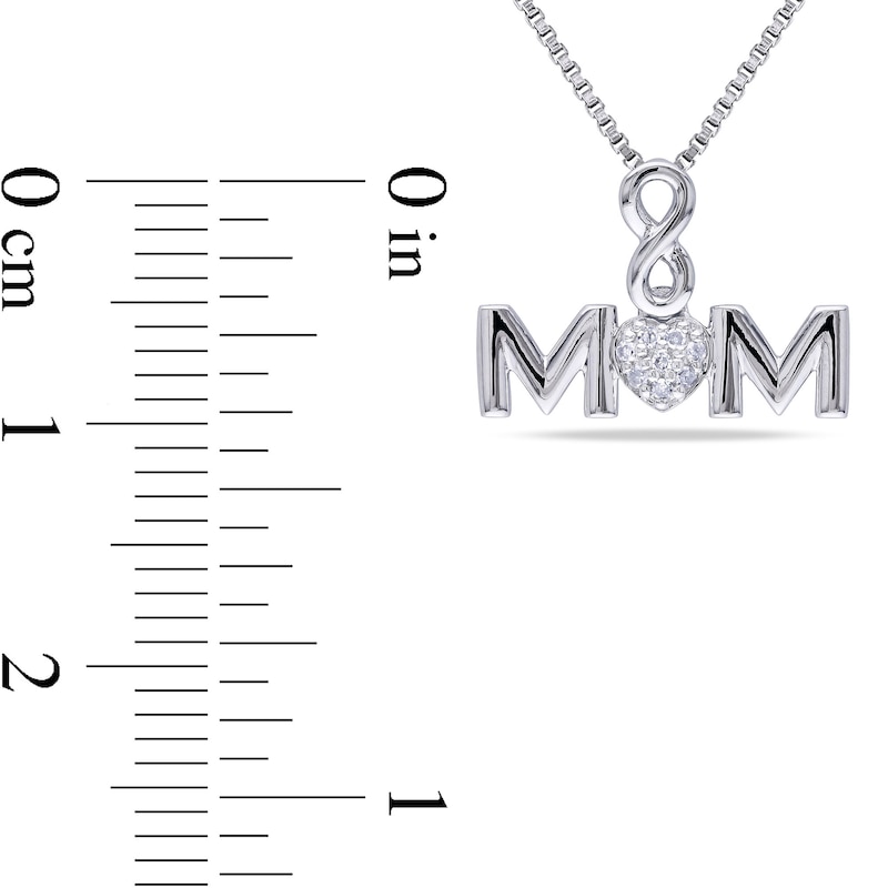 Main Image 3 of Composite Diamond Accent Infinity Heart "MOM" Pendant in Sterling Silver