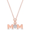 Composite Diamond Accent Infinity Heart "MOM" Pendant in Sterling Silver with Rose Rhodium Plate
