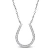 Thumbnail Image 1 of 0.15 CT. T.W. Diamond Horseshoe Necklace in Sterling Silver