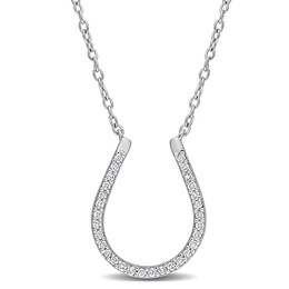 0.15 CT. T.W. Diamond Horseshoe Necklace in Sterling Silver