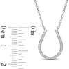 Thumbnail Image 3 of 0.15 CT. T.W. Diamond Horseshoe Necklace in Sterling Silver