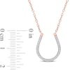 Thumbnail Image 3 of 0.15 CT. T.W. Diamond Horseshoe Necklace in Sterling Silver with Rose Rhodium Plate