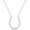 Thumbnail Image 1 of 0.15 CT. T.W. Diamond Horseshoe Necklace in Sterling Silver with Yellow Rhodium Plate