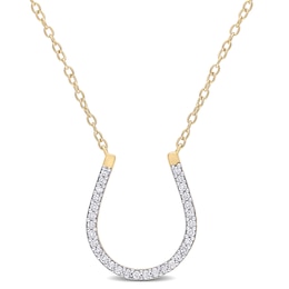 0.15 CT. T.W. Diamond Horseshoe Necklace in Sterling Silver with Yellow Rhodium Plate