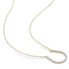 Thumbnail Image 3 of 0.15 CT. T.W. Diamond Horseshoe Necklace in Sterling Silver with Yellow Rhodium Plate