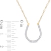 Thumbnail Image 4 of 0.15 CT. T.W. Diamond Horseshoe Necklace in Sterling Silver with Yellow Rhodium Plate