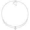 Thumbnail Image 3 of 0.04 CT. T.W. Diamond Double Strand Layered Circle Necklace in Sterling Silver - 19&quot;