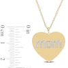 0.09 CT. T.W. Diamond "mom" Heart Pendant in Sterling Silver with Yellow Rhodium Plate