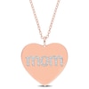 0.09 CT. T.W. Diamond "mom" Heart Pendant in Sterling Silver with Rose Rhodium Plate
