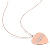 0.09 CT. T.W. Diamond "mom" Heart Pendant in Sterling Silver with Rose Rhodium Plate
