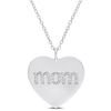 Thumbnail Image 1 of 0.09 CT. T.W. Diamond "mom" Heart Pendant in Sterling Silver