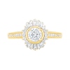 Thumbnail Image 4 of 0.95 CT. T.W. Baguette and Round Diamond Sunburst Frame Bridal Set in 10K Gold