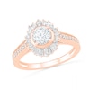 Thumbnail Image 4 of 0.95 CT. T.W. Baguette and Round Diamond Sunburst Frame Bridal Set in 10K Rose Gold