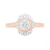Thumbnail Image 5 of 0.95 CT. T.W. Baguette and Round Diamond Sunburst Frame Bridal Set in 10K Rose Gold