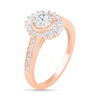 Thumbnail Image 6 of 0.95 CT. T.W. Baguette and Round Diamond Sunburst Frame Bridal Set in 10K Rose Gold