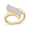 Thumbnail Image 1 of 0.36 CT. T.W. Diamond Bypass Ring in Sterling Silver with Yellow Rhodium Plate
