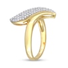 Thumbnail Image 3 of 0.36 CT. T.W. Diamond Bypass Ring in Sterling Silver with Yellow Rhodium Plate