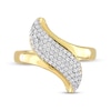 Thumbnail Image 4 of 0.36 CT. T.W. Diamond Bypass Ring in Sterling Silver with Yellow Rhodium Plate