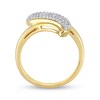 Thumbnail Image 5 of 0.36 CT. T.W. Diamond Bypass Ring in Sterling Silver with Yellow Rhodium Plate