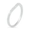 0.18 CT. T.W. Baguette and Round Diamond Contour Anniversary Band in 10K White Gold