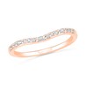 Thumbnail Image 0 of 0.18 CT. T.W. Baguette and Round Diamond Contour Anniversary Band in 10K Rose Gold