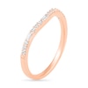 Thumbnail Image 2 of 0.18 CT. T.W. Baguette and Round Diamond Contour Anniversary Band in 10K Rose Gold