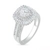 Thumbnail Image 5 of 1.45 CT. T.W. Baguette and Round Diamond Cushion-Shaped Sunburst Frame Bridal Set in 10K White Gold