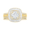 Thumbnail Image 2 of 1.45 CT. T.W. Baguette and Round Diamond Cushion-Shaped Sunburst Frame Bridal Set in 10K Gold