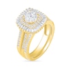 Thumbnail Image 3 of 1.45 CT. T.W. Baguette and Round Diamond Cushion-Shaped Sunburst Frame Bridal Set in 10K Gold