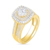 Thumbnail Image 2 of 1.45 CT. T.W. Baguette and Round Diamond Cushion-Shaped Sunburst Frame Bridal Set in 10K Gold