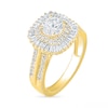 Thumbnail Image 5 of 1.45 CT. T.W. Baguette and Round Diamond Cushion-Shaped Sunburst Frame Bridal Set in 10K Gold