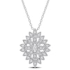 Thumbnail Image 1 of 0.25 CT. T.W. Composite Diamond Vintage-Style Flower Pendant in Sterling Silver