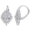 Thumbnail Image 1 of 0.19 CT. T.W. Composite Diamond Vintage-Style Flower Earrings in Sterling Silver