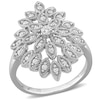 Thumbnail Image 0 of 0.33 CT. T.W. Composite Diamond Vintage-Style Flower Ring in Sterling Silver