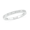 Thumbnail Image 0 of 0.085 CT. T.W. Baguette and Round Diamond Vintage-Style Anniversary Band in 10K White Gold