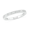 Thumbnail Image 1 of 0.085 CT. T.W. Baguette and Round Diamond Vintage-Style Anniversary Band in 10K White Gold
