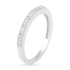 Thumbnail Image 2 of 0.085 CT. T.W. Baguette and Round Diamond Vintage-Style Anniversary Band in 10K White Gold