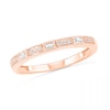 Thumbnail Image 0 of 0.085 CT. T.W. Baguette and Round Diamond Vintage-Style Anniversary Band in 10K Rose Gold