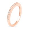 Thumbnail Image 2 of 0.085 CT. T.W. Baguette and Round Diamond Vintage-Style Anniversary Band in 10K Rose Gold