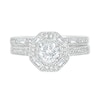 Thumbnail Image 1 of 0.69 CT. T.W. Baguette and Round Diamond Octagonal Frame Vintage-Style Bridal Set in 10K White Gold