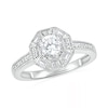 Thumbnail Image 3 of 0.69 CT. T.W. Baguette and Round Diamond Octagonal Frame Vintage-Style Bridal Set in 10K White Gold