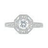 Thumbnail Image 4 of 0.69 CT. T.W. Baguette and Round Diamond Octagonal Frame Vintage-Style Bridal Set in 10K White Gold