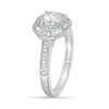 Thumbnail Image 5 of 0.69 CT. T.W. Baguette and Round Diamond Octagonal Frame Vintage-Style Bridal Set in 10K White Gold
